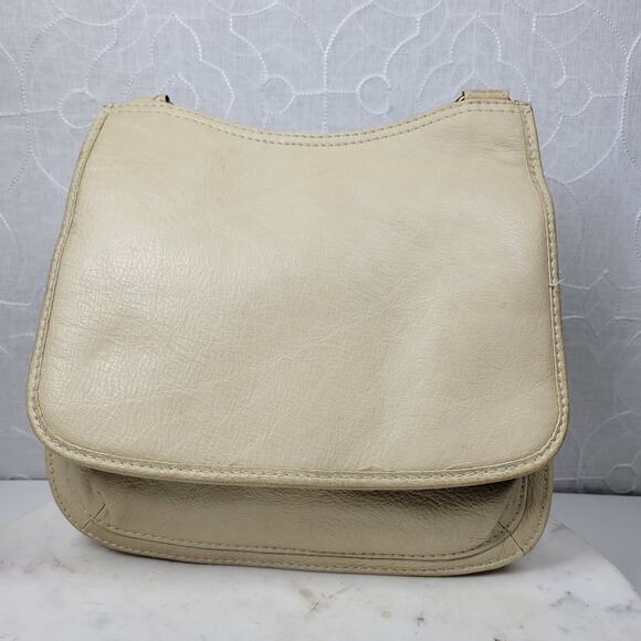 Vintage Fossil Crossbody Bag #75082 Medium Cream Soft Leather Adjustable Strap - Picture 10 of 16